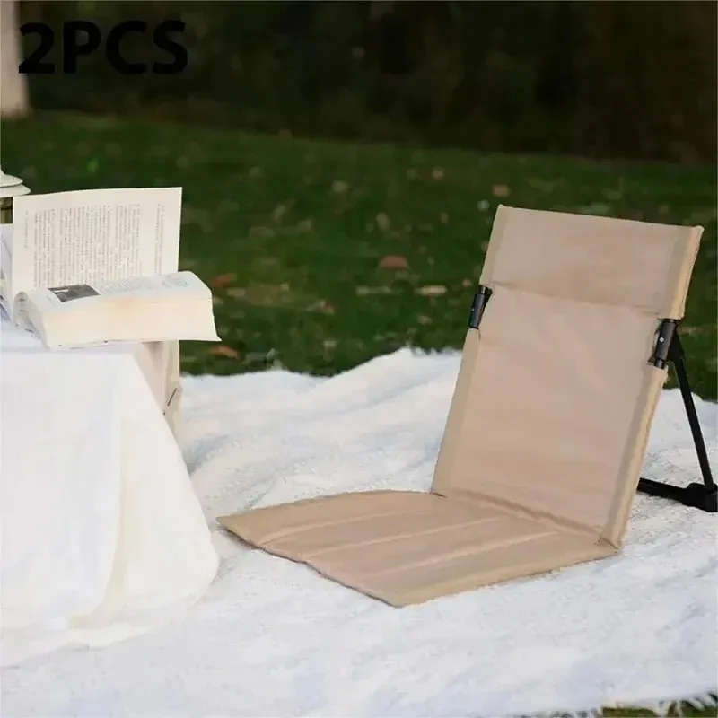 

Foldable Camping Chair Outdoor Garden Park Single Lazy Chair Backrest Cushion Picnic Camping Folding Back Chair Beach Chairs