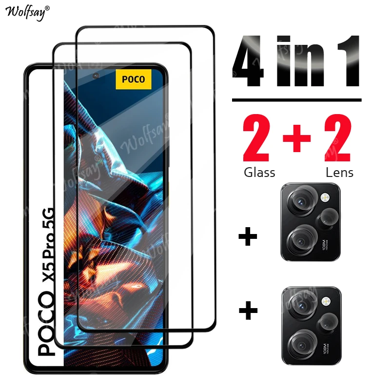 For Xiaomi POCO X4 Pro Glass POCO F5 Pro X5 Pro X4 GT F4 GT X4 Pro M4 X4 X3 M3 M5 M5S Tempered Glass Screen Protector Lens Film