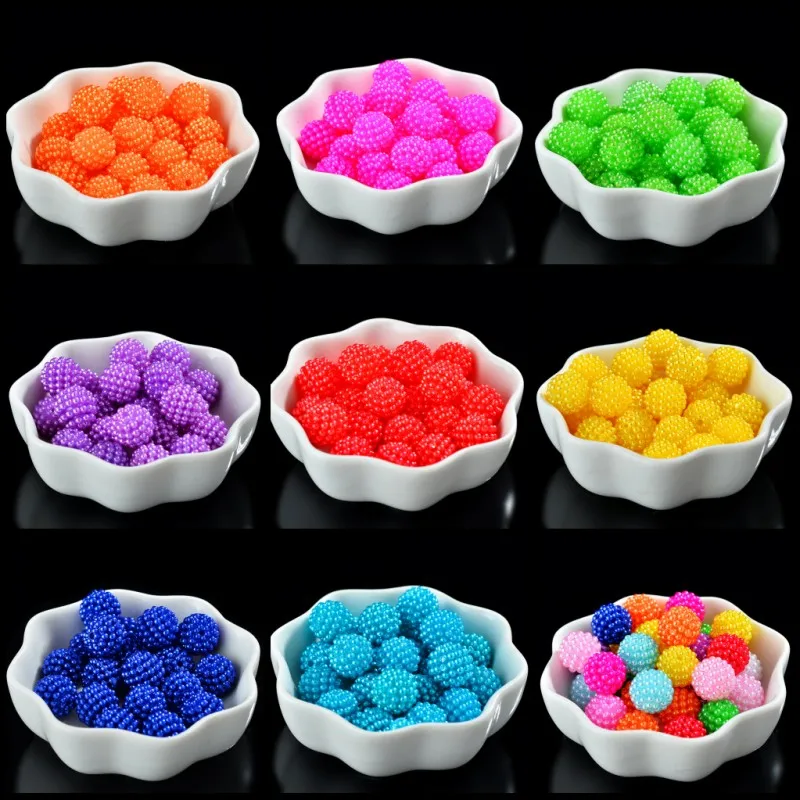 12mm 14mm 20mm Imitation Pearls Acrylic Bayberry Round Loose Spaced Beads for Jewelry Making DIY Handmade