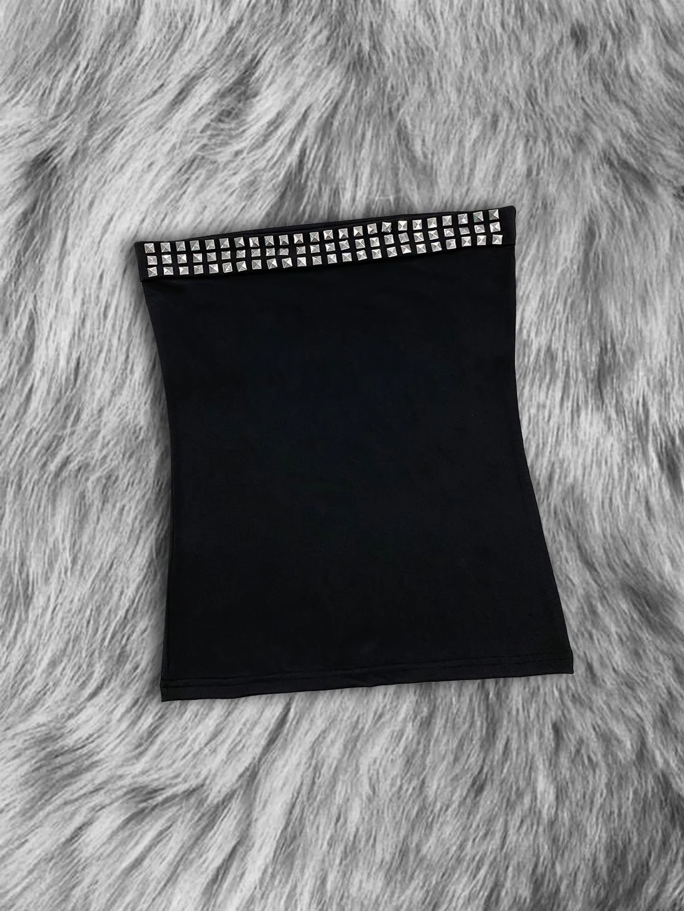 Fashion Simple Sexy Backless Personality Spicy Girl Women's Top Gothic Subculture Dark Retro Hot Stamping Diamond Strapless Vest