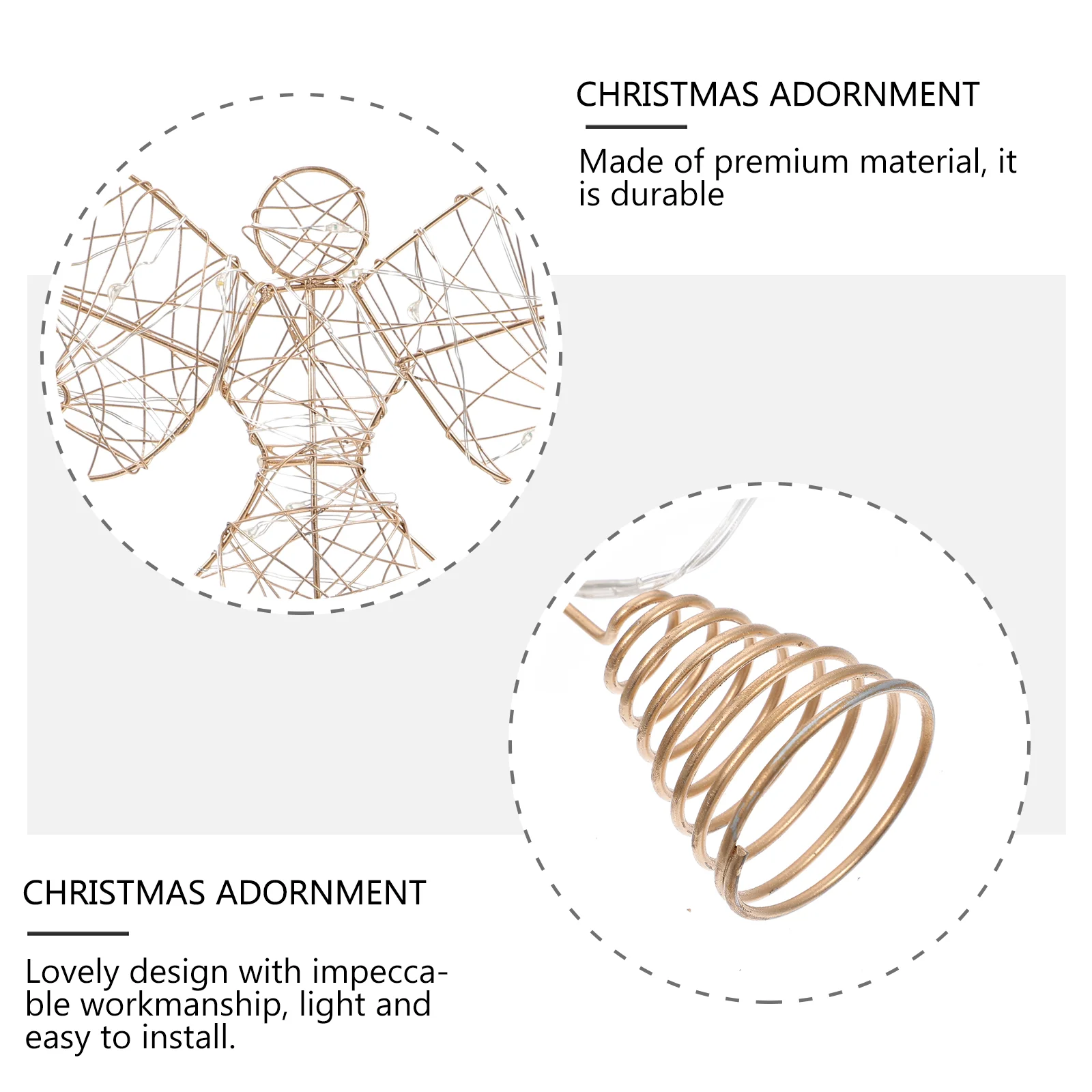 LED Tree Top Star Gold Decor ตกแต่งคริสต์มาส Topper พร้อมแสง
