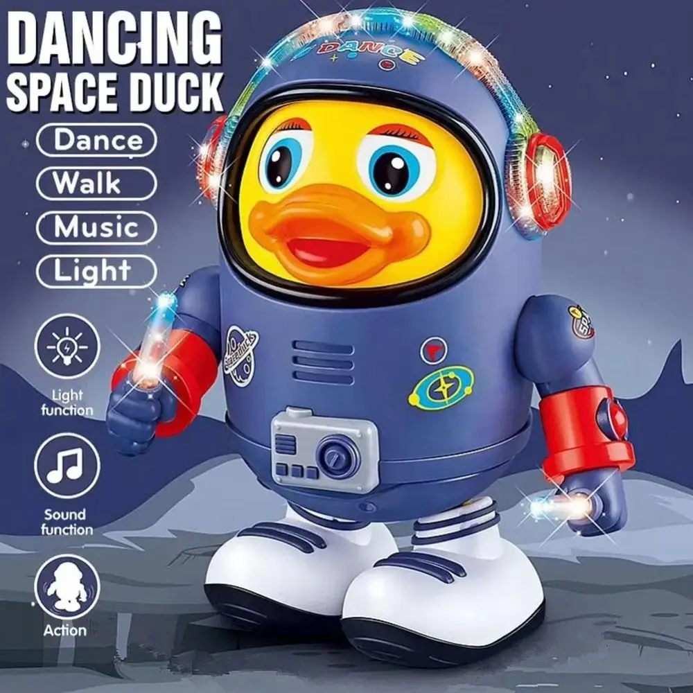 Plastic Dancing Astronaut Duck Interactive Sound And Light Electric Dance Space Duck Collection Early Education