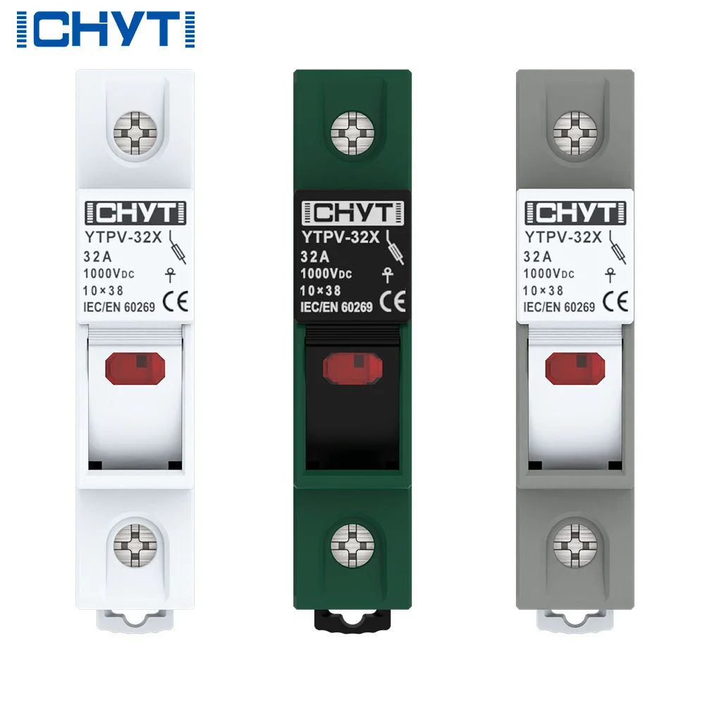 30PCSCHYT YTPV-32 1Sets 1 Pole 10x38mm GPV PV DC Schmelzsicherung 1000V 32A Sicherung Und Sicherungshalter Für Sonnensystem Schutz