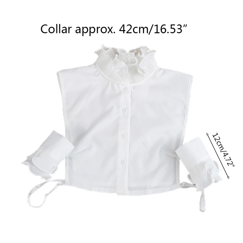 

Princess Fake Collar with False Sleeves Layered Ruffled Half Shirt Wrist Cuffs Dropship