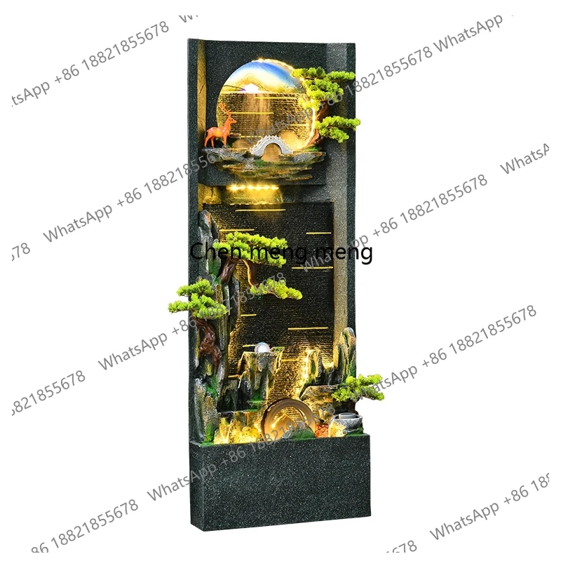 

Water curtain wall fish tank flowing water ornament circulating water fountain floor decoration housewarming opened