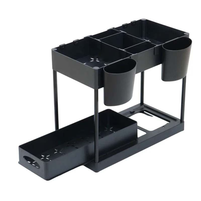 L74A  Organizers and Storage, 2 Pack Pull-Out Large Capacity Under Bathroom and Kitchen Cabinet Storage