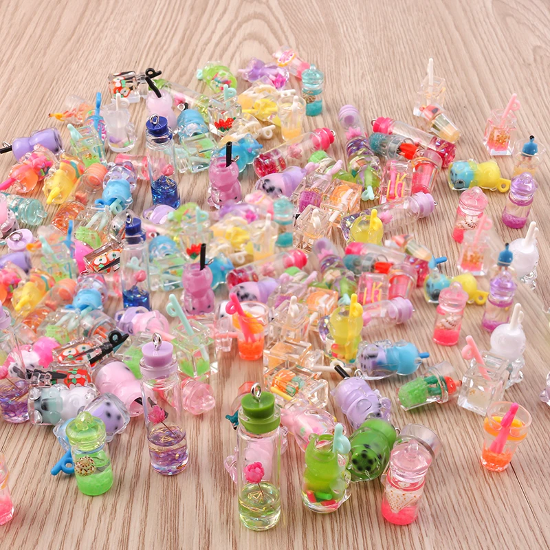 Tusember 10 Stück Glas-Wunschflaschen Bubble-Tea-Anhänger für Ohrringe Armbänder DIY Schlüsselanhänger Anhänger Schmuckherstellung Zubehör – Detail 1