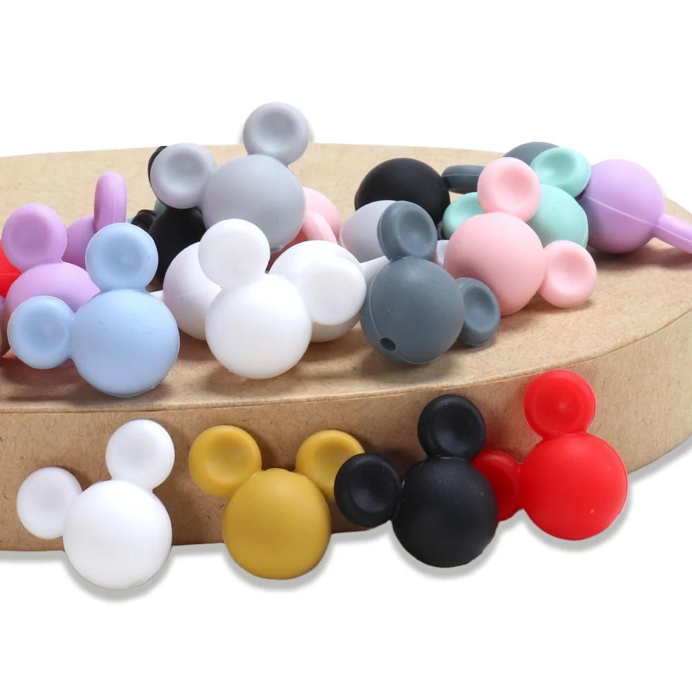12 قطعة الخرز سيليكون الماوس DIY بها بنفسك القلم سلسلة المفاتيح الزخرفية صنع المجوهرات مزيج عشوائي اللون الخرز كيرينغ المواد حبة لوازم