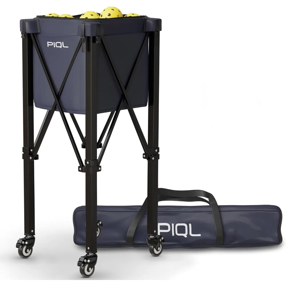 

Navy Blue Pickleball Ball Caddy - Wheeled Cart, Storage Bag - 100 pickleball capacity - Tennis Ball Hopper