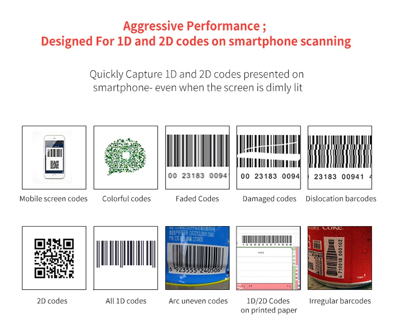 바코드 스캐너 모듈 엔진 1D/2D 코드 바코드, QR 코드 리더 USB TTL 고성능 2D 스캔 1