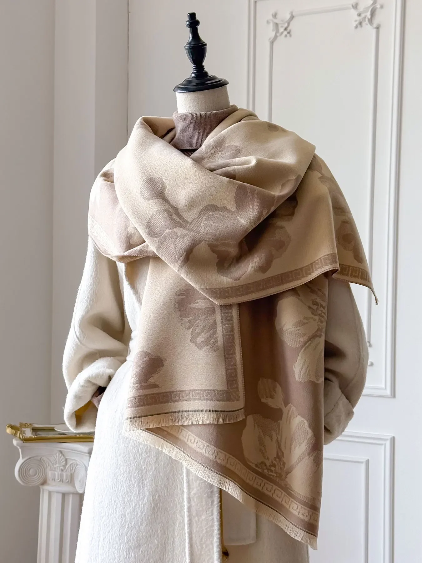 

Women Winter Warm Pashmina Scarf Luxury Faux Cashmere Wraps Thick Shawl Blanket Bufanda Foulard Poncho 2025 New