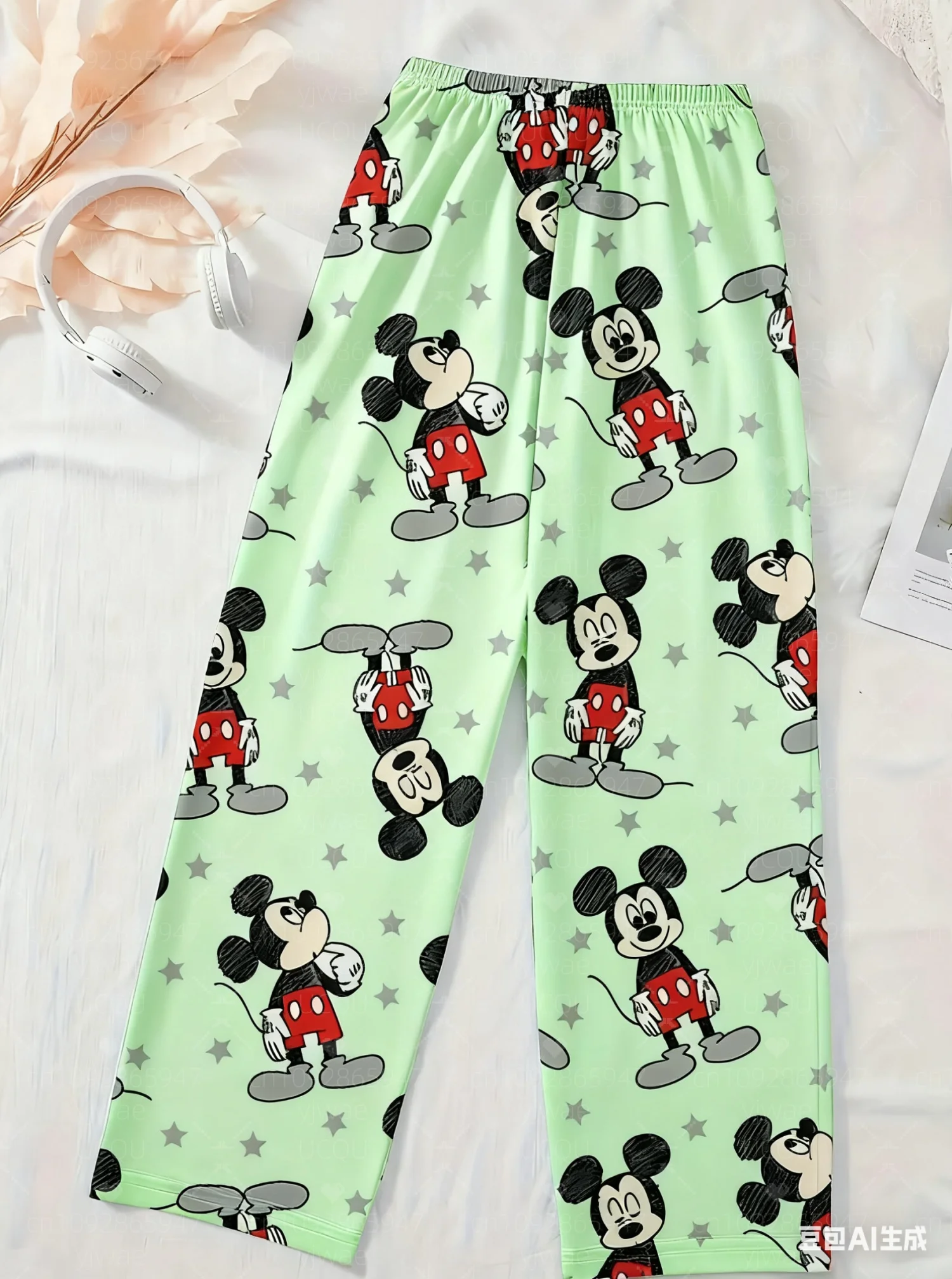 2025 여성용 미키 마우스 파자마 바지 가을 겨울 파자마 바지 캐주얼 데일리 롱 팬츠 남녀 공용 파자마 바지