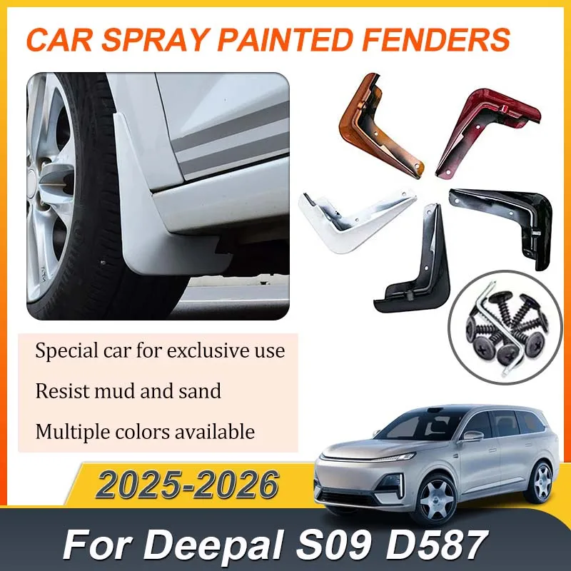 

4PCS Painted Muds For Deepal S09 Body Kit 2025 2026 Car Spray Baking MudFlaps Front Rear Fender Protect MudGuard Car Accessories