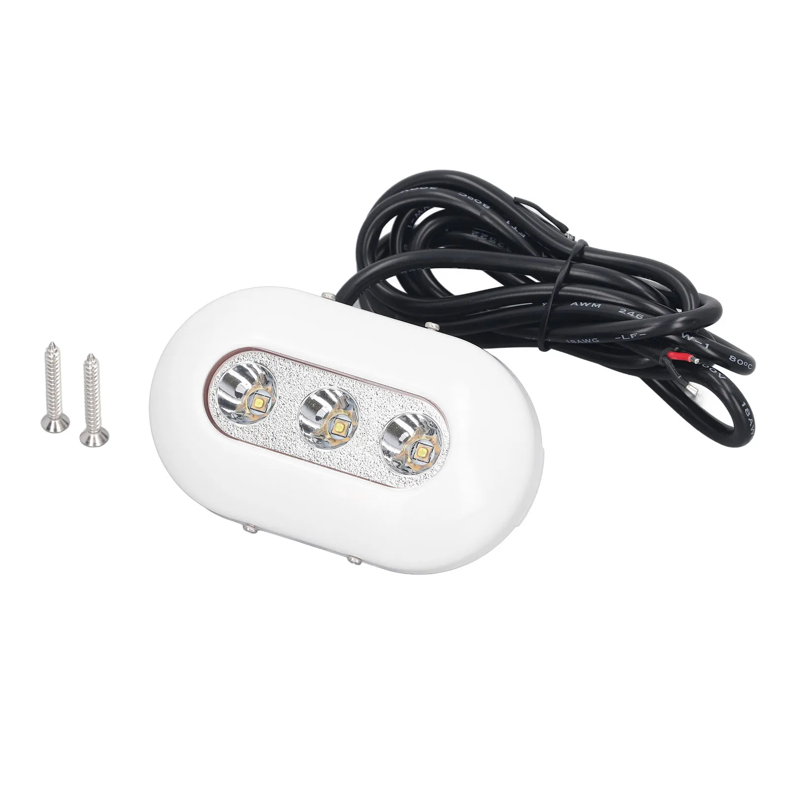 

Подводный фонарь для лодки 5,6 Вт 3 светодиодный светильник для подводной лодки Высокопрочный DC10-30V Нержавеющая сталь 460LM IP68 с винтами для морской пехоты