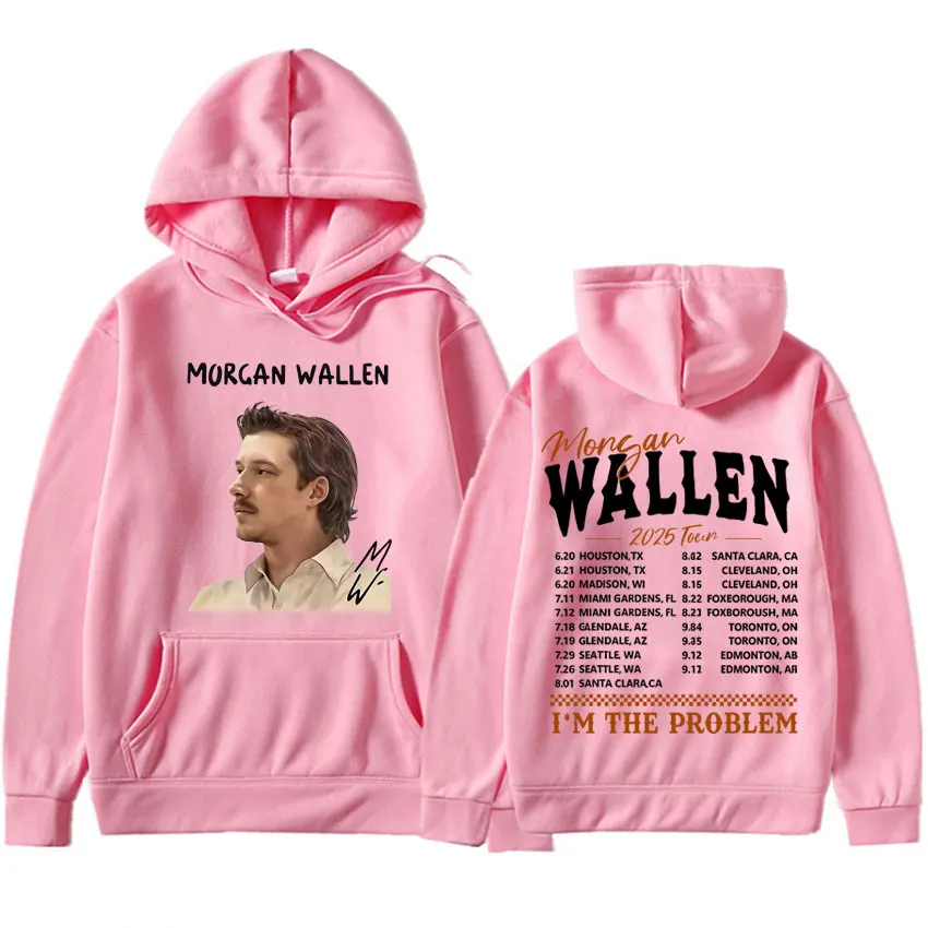 Rapper Morgan Wallen Country Music Pulôveres Eu sou o problema Pop Gráfico 2025 Moletom com capuz Hipster Masculino Mulher Moletom casual Unissex