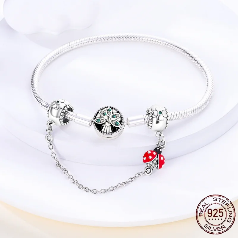 Zilveren Kristal Pav É Veiligheidsketting Vaste Clip Streng Charme Geschikt Voor Vrouwen Pan Armband Zilveren Sieraden Feest Verjaardagscadeau