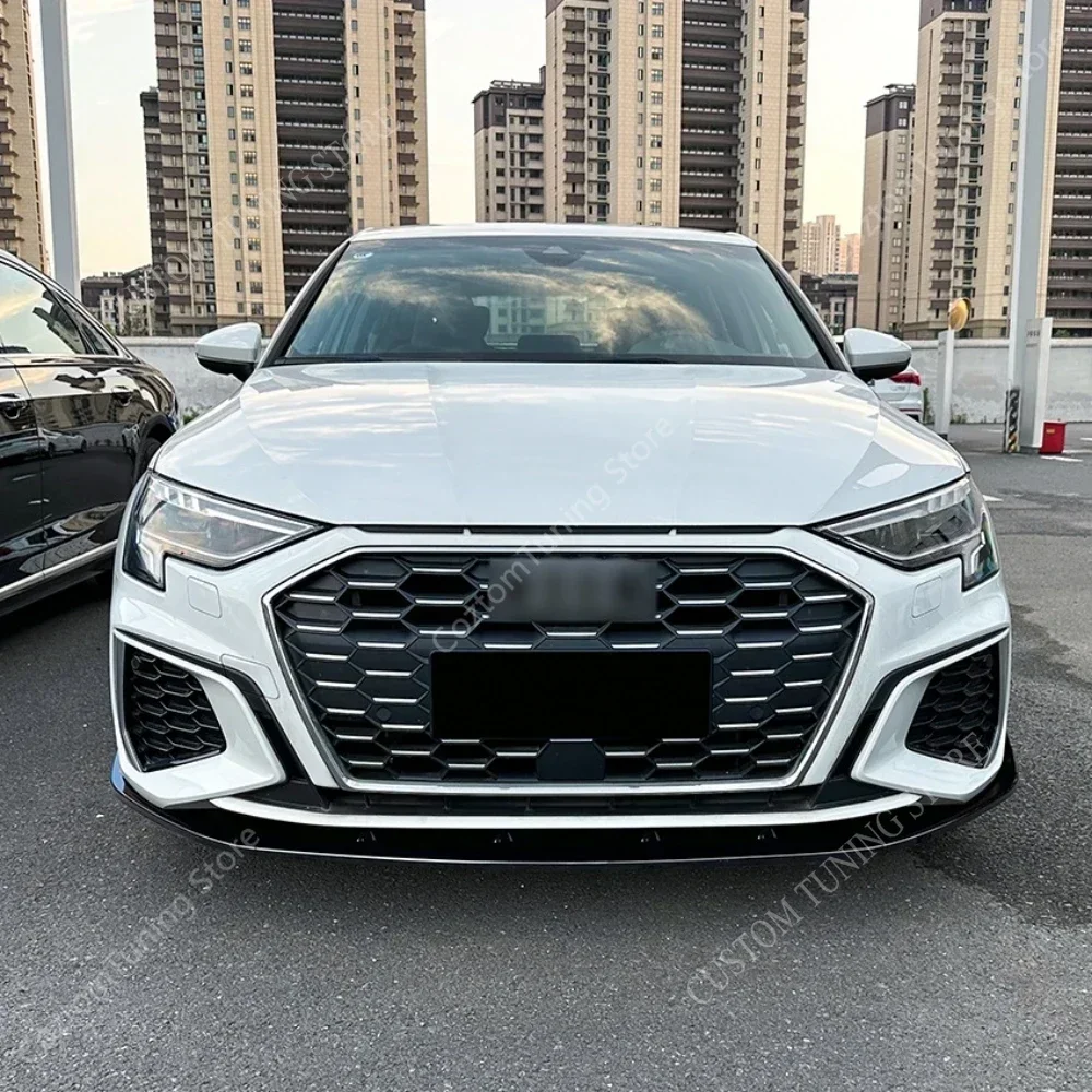 For Audi A3 S3 8Y 3Pcs Maxton Style Front Bumper Lip Spoiler Splitter Diffuser A3 Tfsi TDI Tfsie S-Line 2020-2023 Bodykits Mod