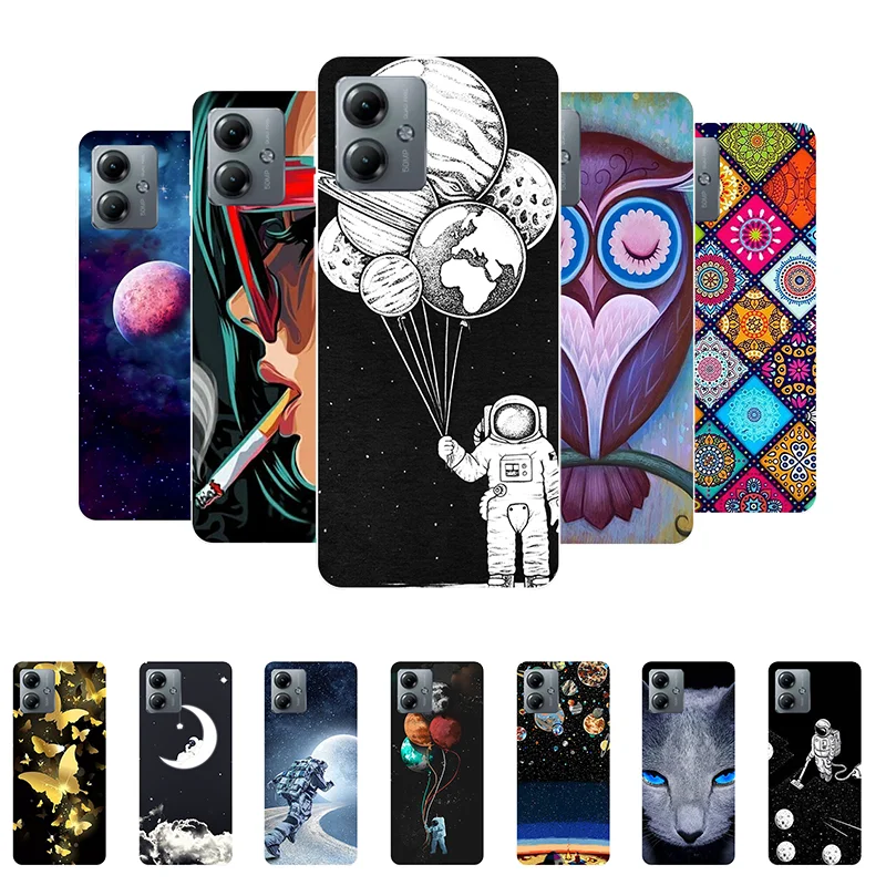 For Motorola G14 Case Cover Moto G14 Funda Astronaut Soft Silicone Back Cover Case for Motorola Moto G14 G 14 MotoG14 Capa