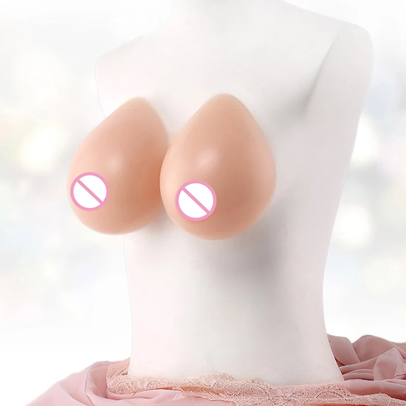 Realistic Fake Breast Forms Cross-dresser Boobs Silicone Adhesive Breast Tits Dedicated Bra For Drag Queen Cross-dresser Shemale