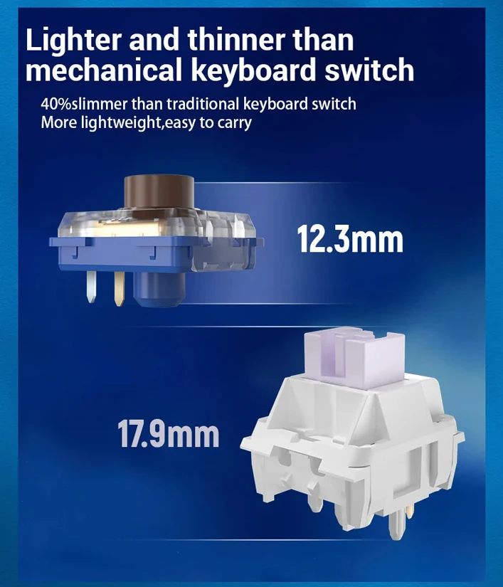 Kailh Deep Sea Silent Mini Hitbox Switch 1353 Islet Low Profile Linear Switches für RGB DIY Gaming 60 mechanische Tastatur Laptop – Detail 6