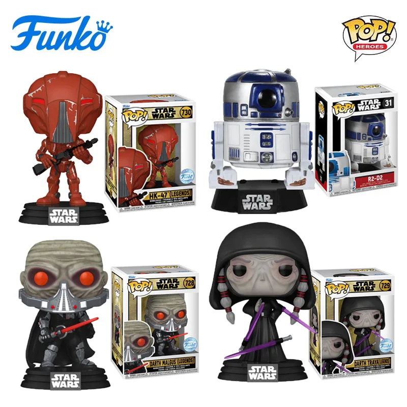 

Funko Pop Original Genuine Star Wars Film Series HK-47 R2-D2 Darth Malgus Traya Action Figure Toys for Boys Girls Gift Model