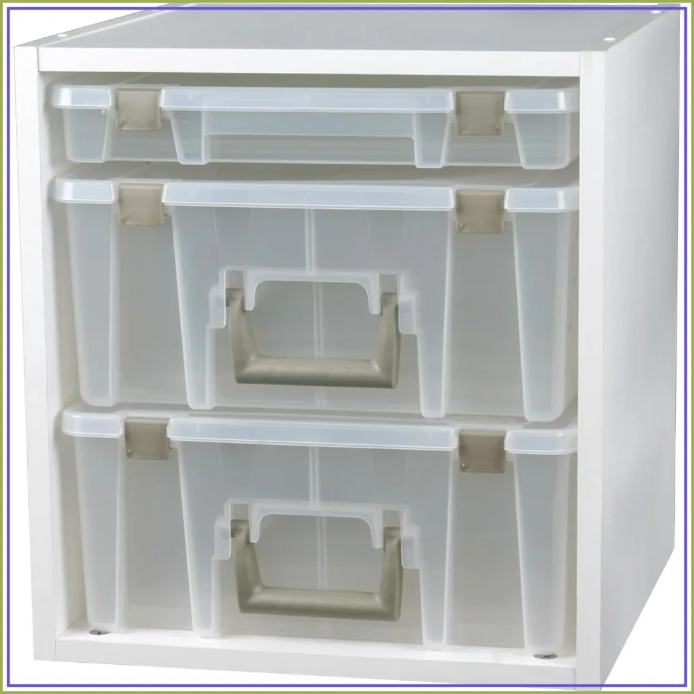

Art Supply Storage Cube - 15.5x16.75x15.625 in, 6 Adjustable Rails, Stackable, White