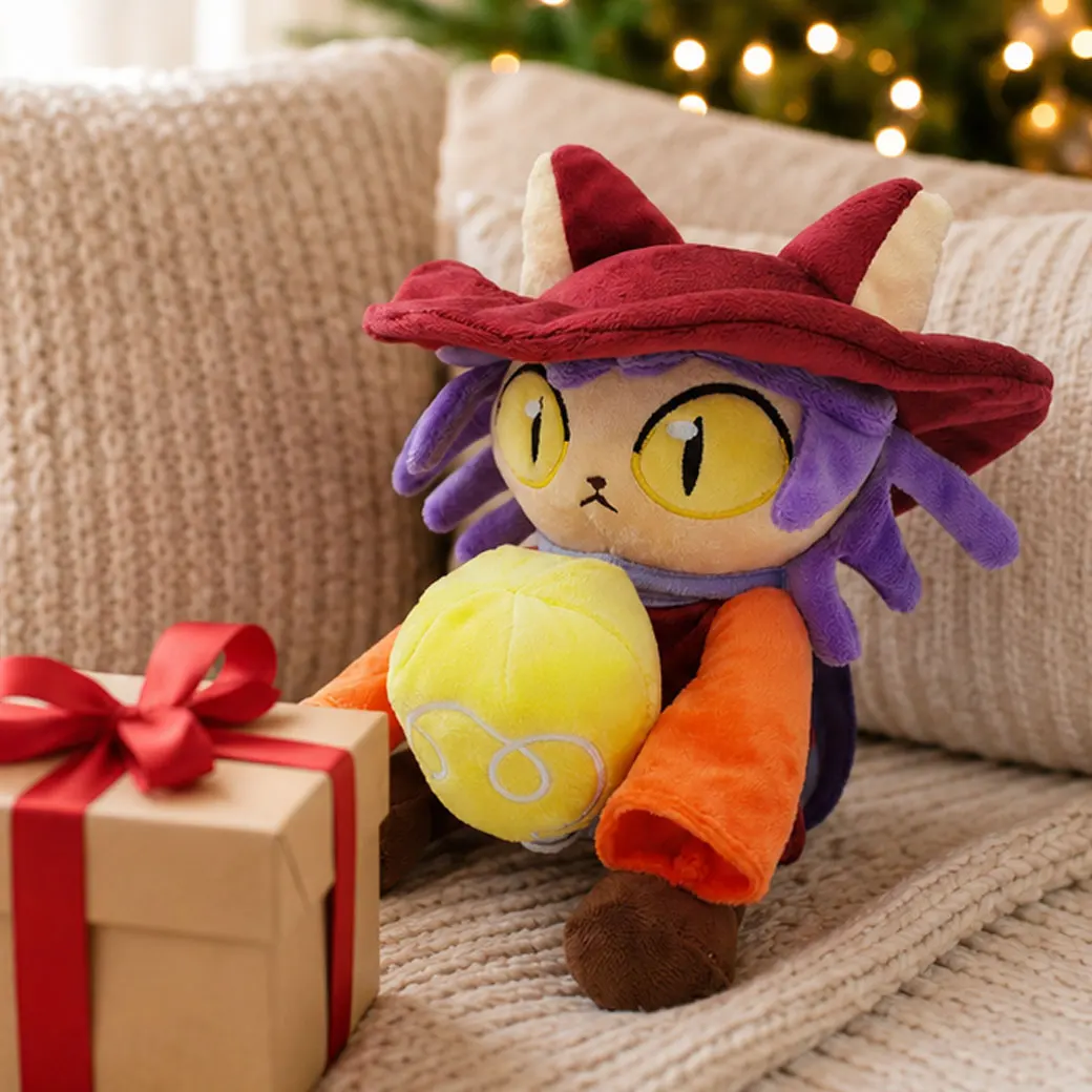 OneShot Niko Plüschtier Niedliche Katzenfigur Stoffpuppe Weiches Plüsch-Kuscheltier Sammlerstück Geschenk für Spielfans Kinder Geburtstagsgeschenk