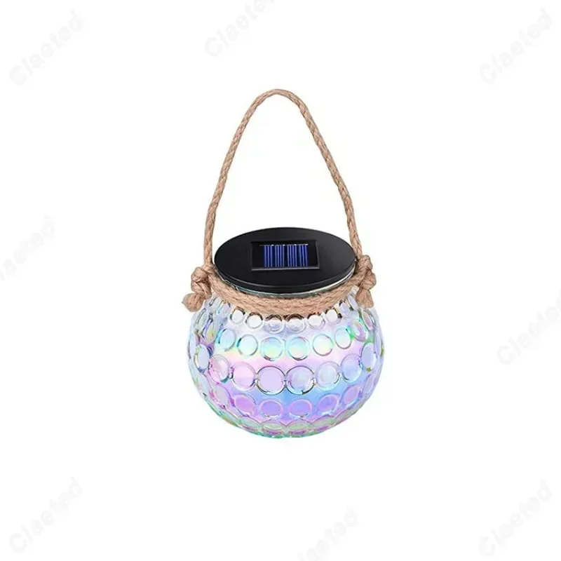 Solar LED Glass Jar Lamp - Outdoor Courtyard Crack Decoration & Ambient Atmosphere Lighting