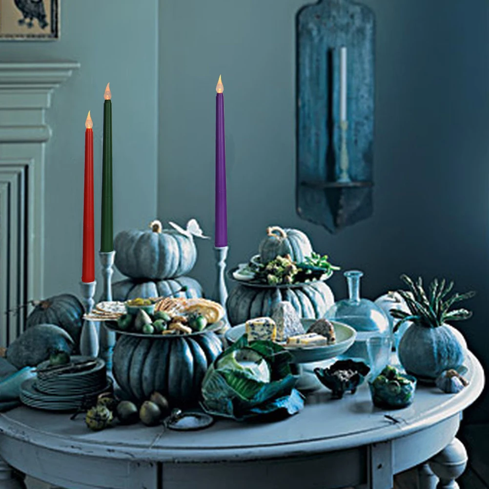 

12pcs Flameless Lights Operated Taper Candles Operated Taper Candles Wedding Home Party Decor Electric