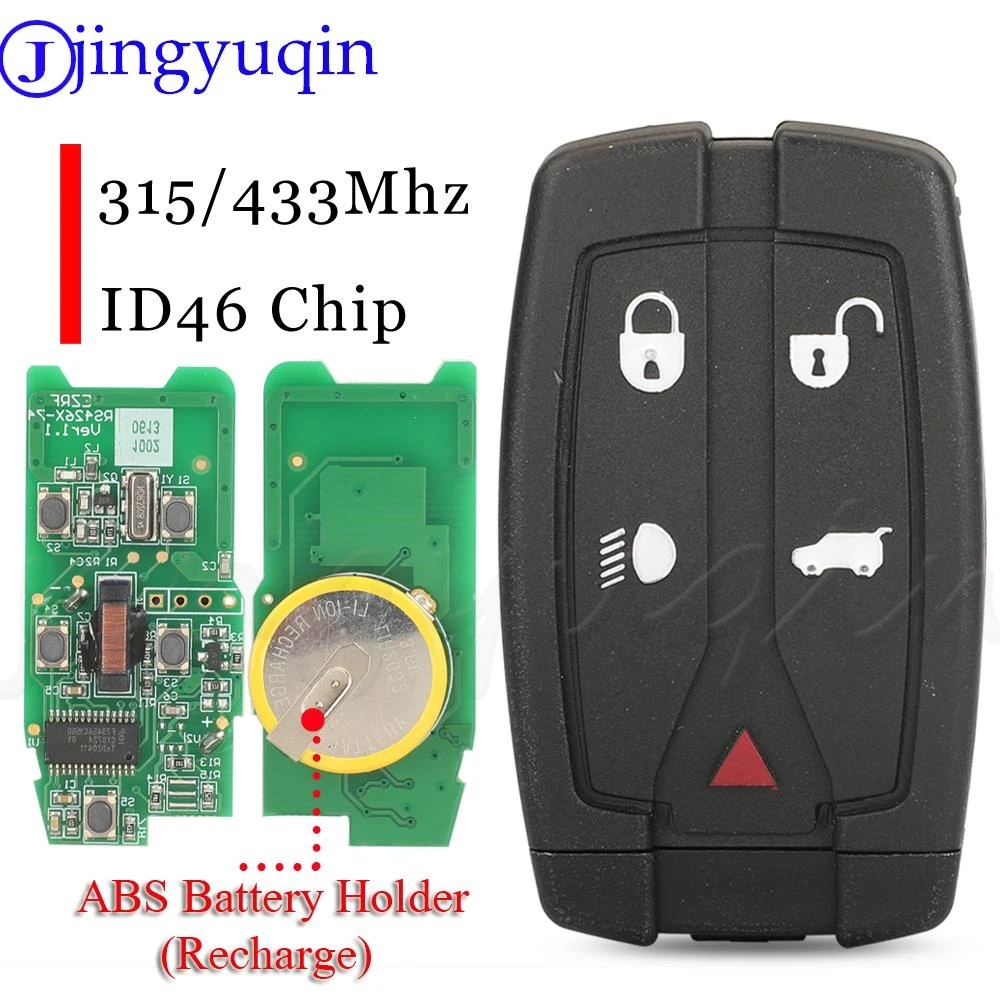 jingyuqin 5 Buttons Smart Remote Car Key Fob 315Mhz /433 Mhz ID46 For Land Rover For Land Rover Freelander 2 Rechargeable