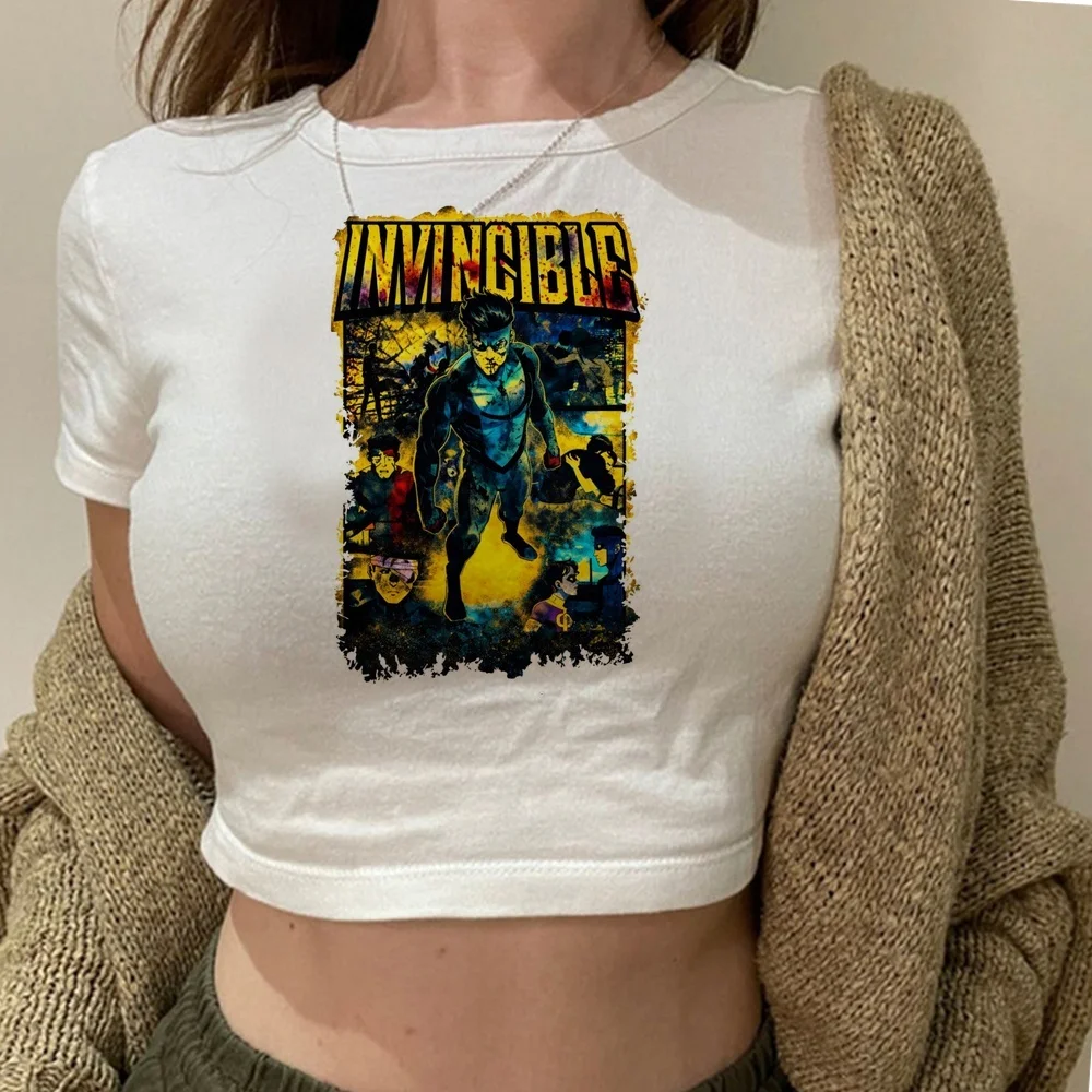 Invincible cropped top female jojifuku emo goth japanese grunge t shirt vintage dollette kawaii goth meme