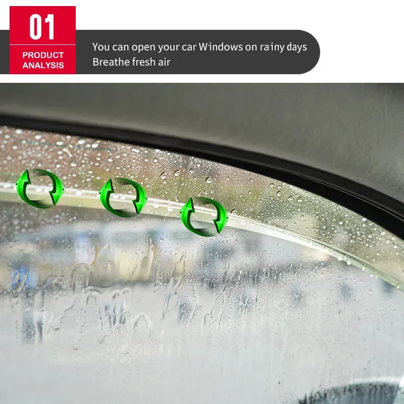 4Pcs Window Visor For Toyota Land Cruiser Prado J90 1997-2001 Weathershield Sun Rain Deflector Guard Car Window Deflector view 4