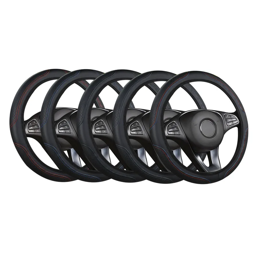 The car steering wheel cover has no inner ring Steering Wheel Cover Anti Slip Breathable  Cover Universal Microfiber Leather image 6