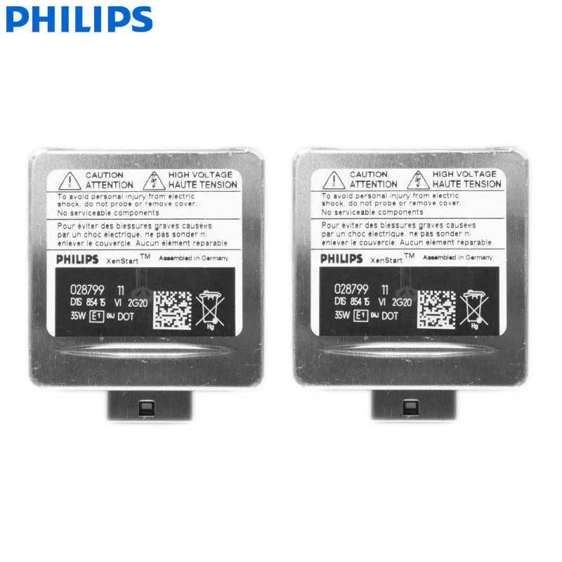 Philips Vision D1S 35W Xenon Car Headlight HID 4300K Original White Light Standard Lamp Genuine Made In Germany 85415VIX2, Pair