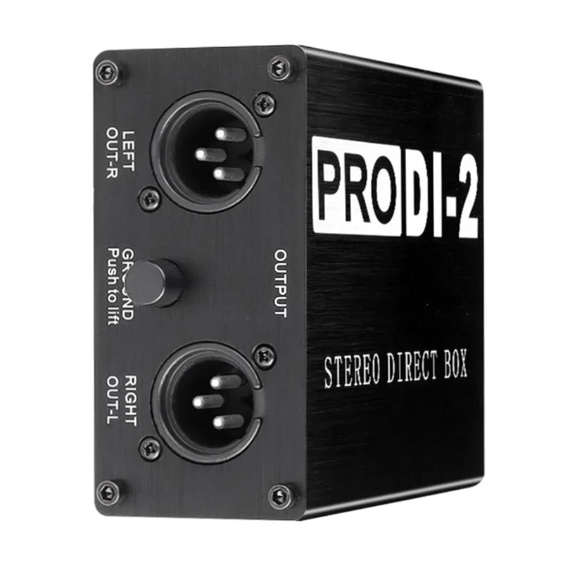 A13E-Prodi-2 Pasywny Stereo Direct Box Audio DI Box Pudełko Direct Injection Nisko Szumowy Konwerter Audio 2-Kanałowy do Gitary i Basu