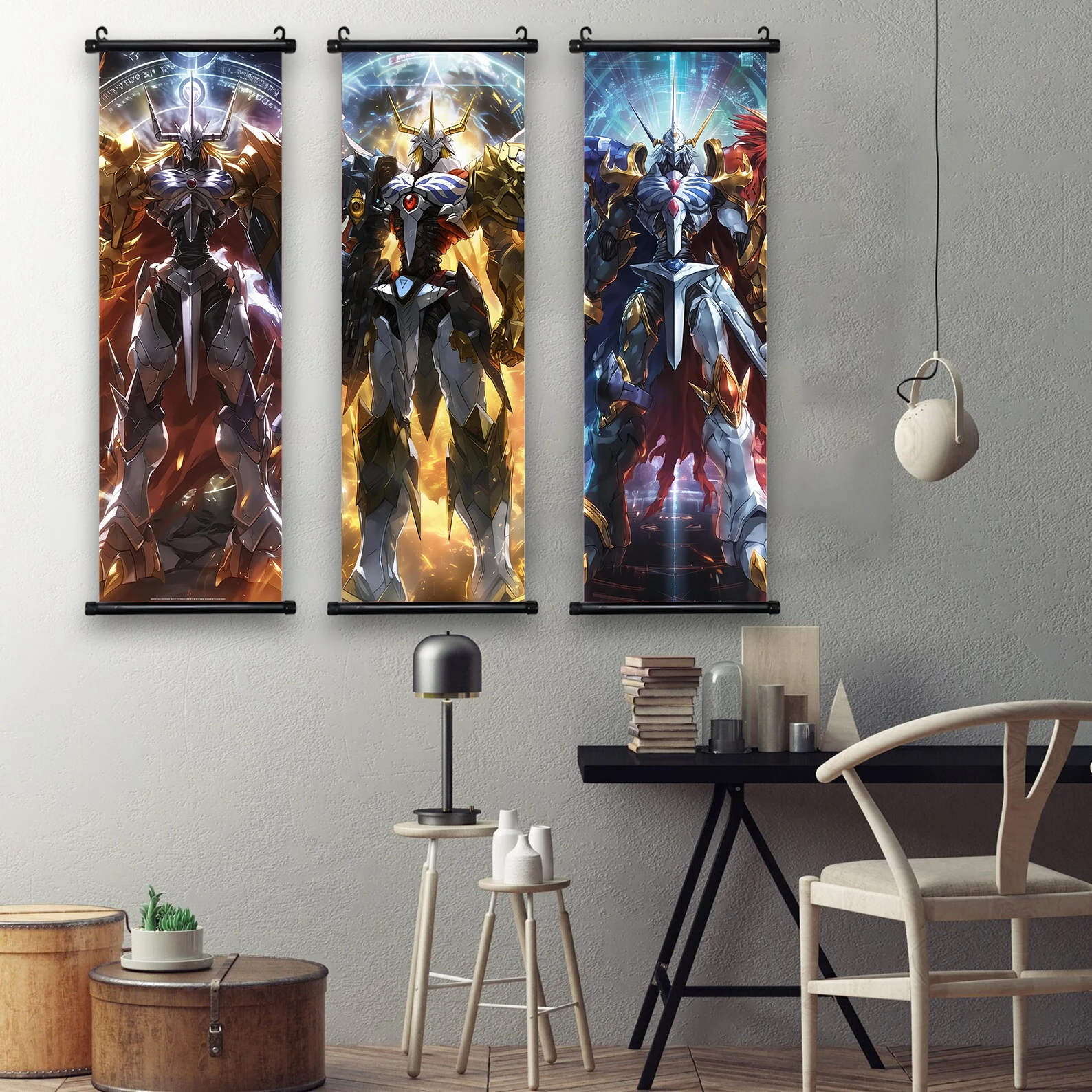 Digimon Canvas Scroll Art Poster Character Illustration Wall Decor Modern Painting Home Accent Living Room Bedroom Wall Hanging