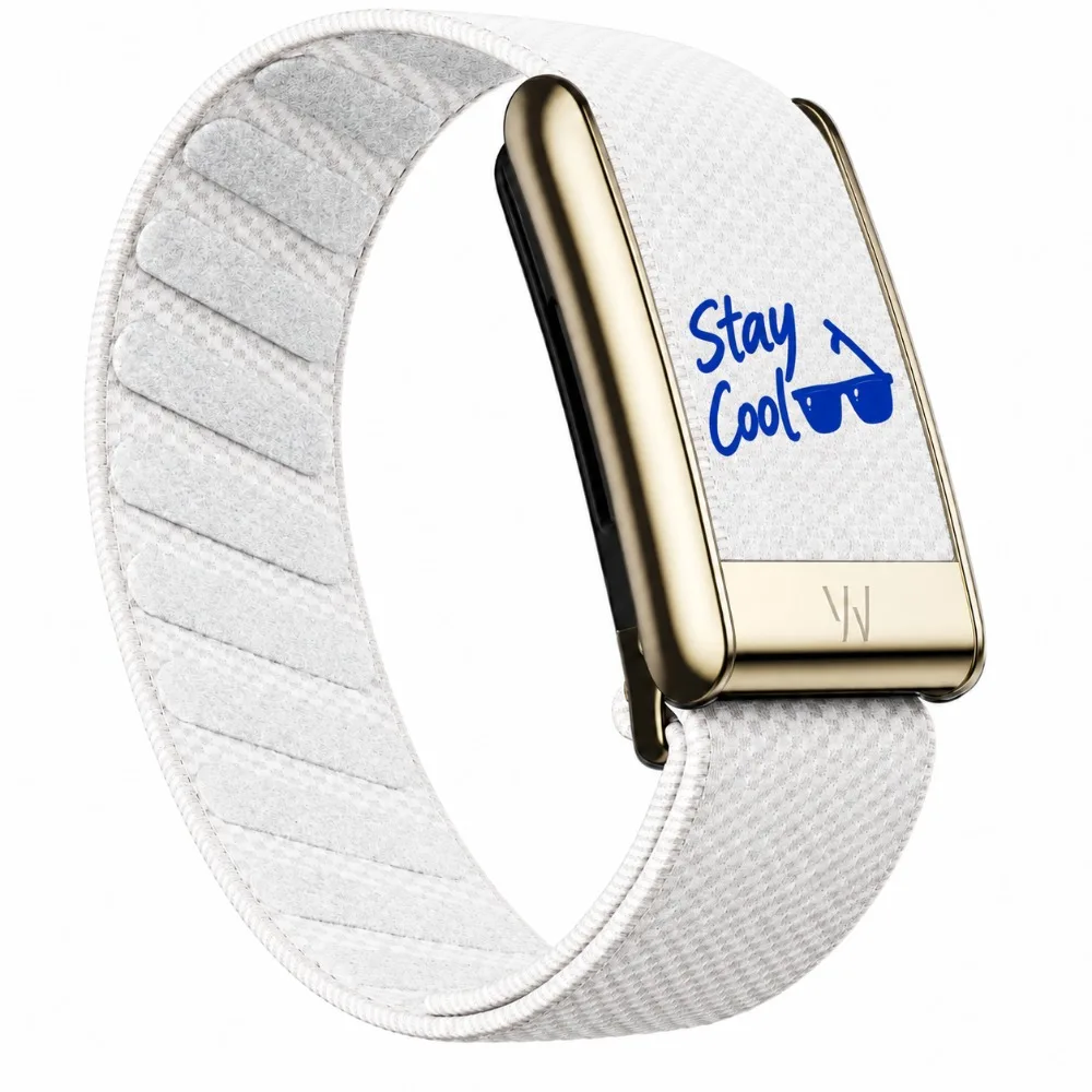 WHOOP 5.0 MG Compatible STAY COOL Printed Nylon Woven Elastic Sport Replacement Wristband with Metal Frame