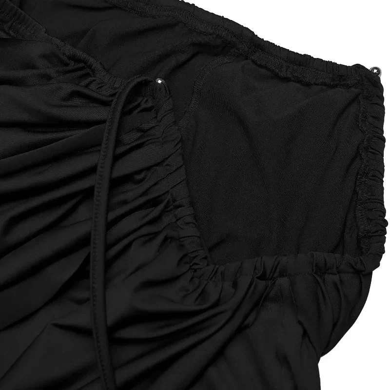 GUWU Lässige aktive Sets für Damen, ärmelloses O-Ausschnitt, gerafftes Oberteil und gerade Hosen, Anzüge, 2025, Herbst, Straße, zweiteiliges Set, Outfit