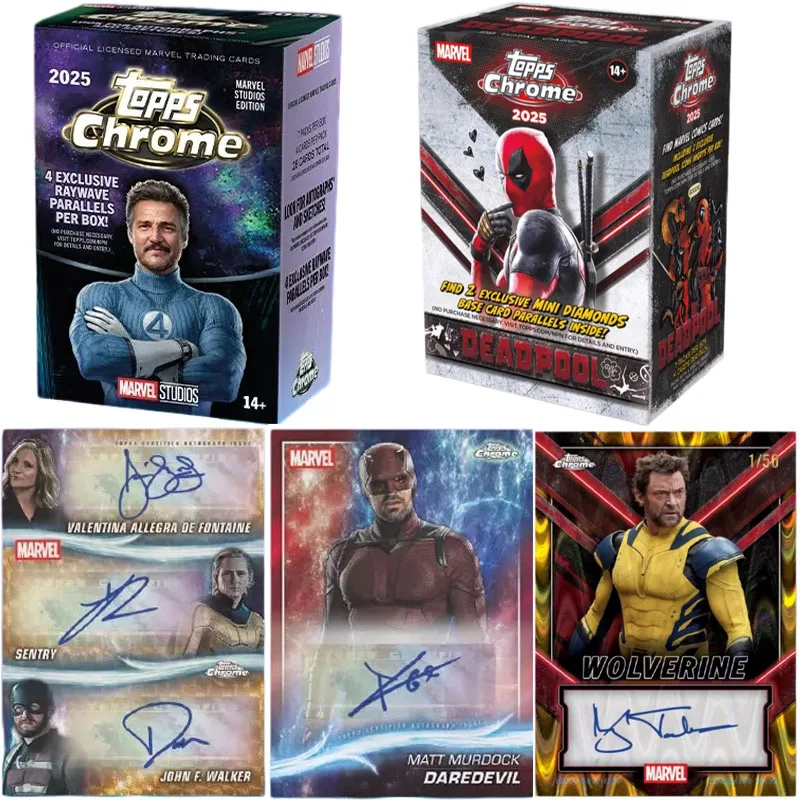 

Genuine 2025 Topps Marvel Deadpool Card Marvel Deadpool Cinema Chrome Value Box Collectible Cards Children's Toys Holiday Gifts