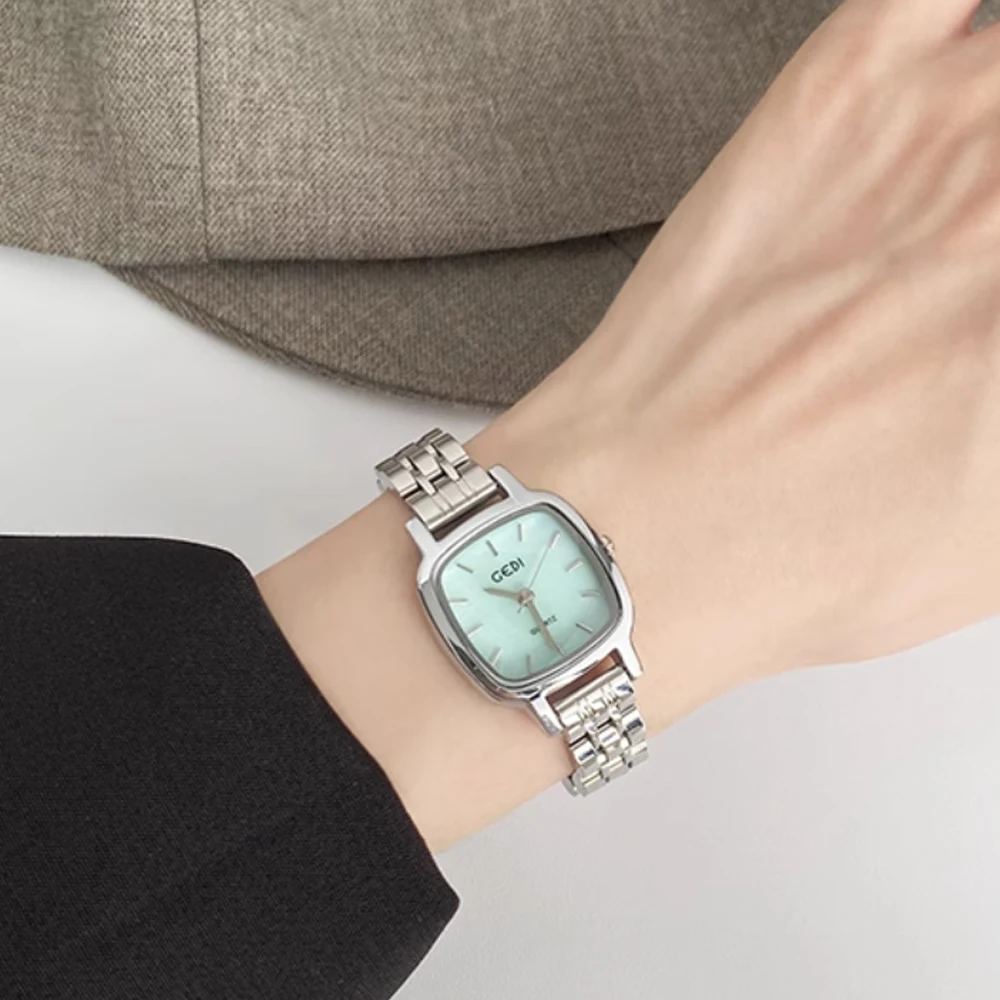 Fashion temperament minimalist luxury square art steel belt with quartz women's watch