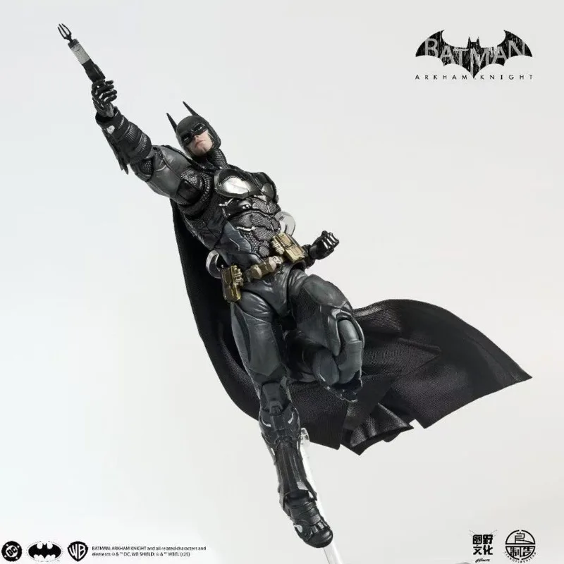Batman Arkham Knight Action Figure 6 Inches Cloth Cape Movable Joints Interchangeable Parts with Base Stand Premium Gifts view 4