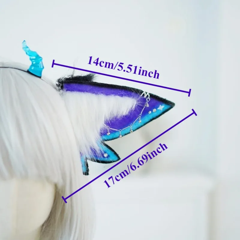 1SET/ Handmade Furry Fursuit Ears Tail Set Elf Demon Animal Cosplay Accessories Women LARP Gothic Halloween Costume Gear Fantasy