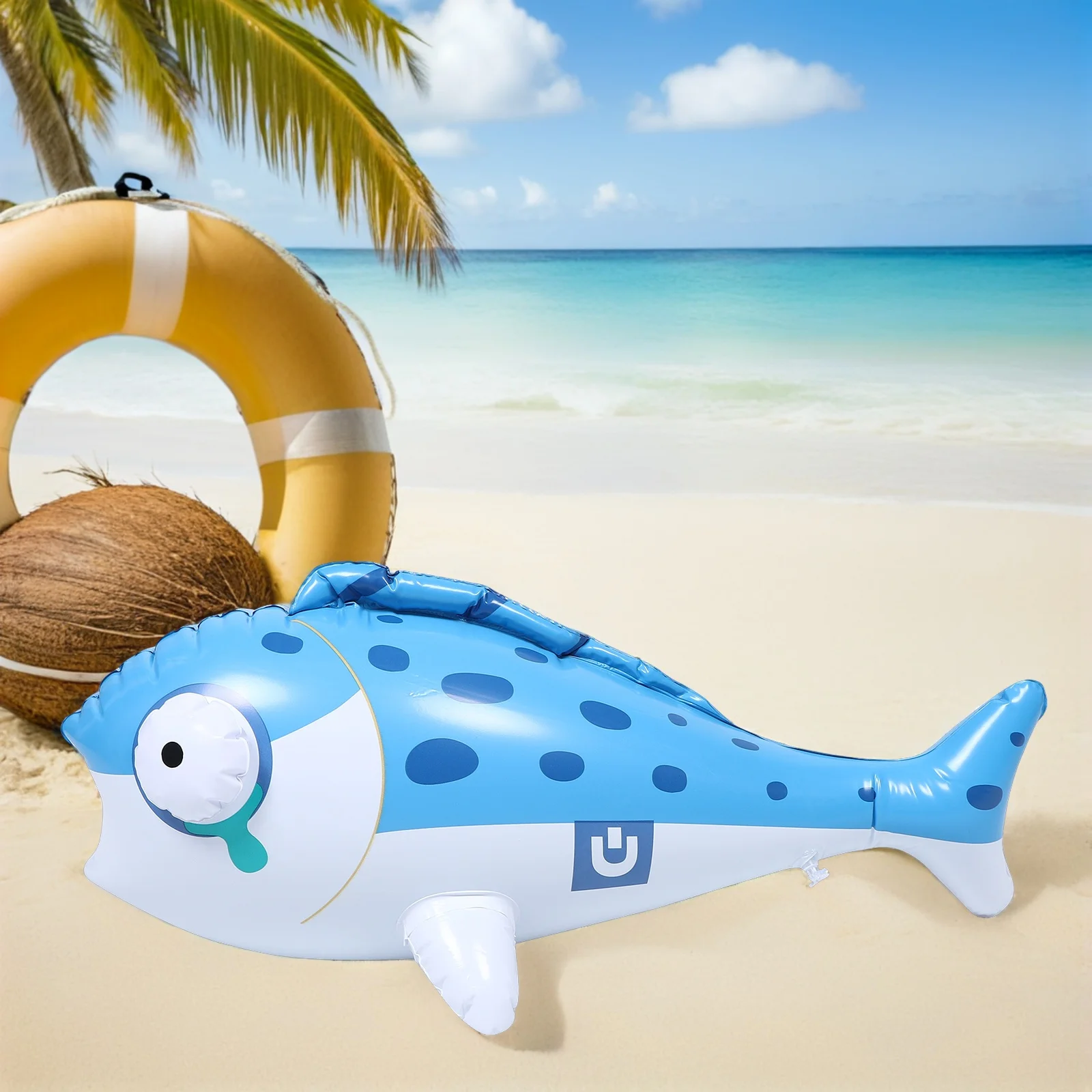 Adereço inflável grande do peixe de 3 pces-adorável companheiro flutuante do miúdo-infláveis portáteis da piscina para uso interno exterior-peixe