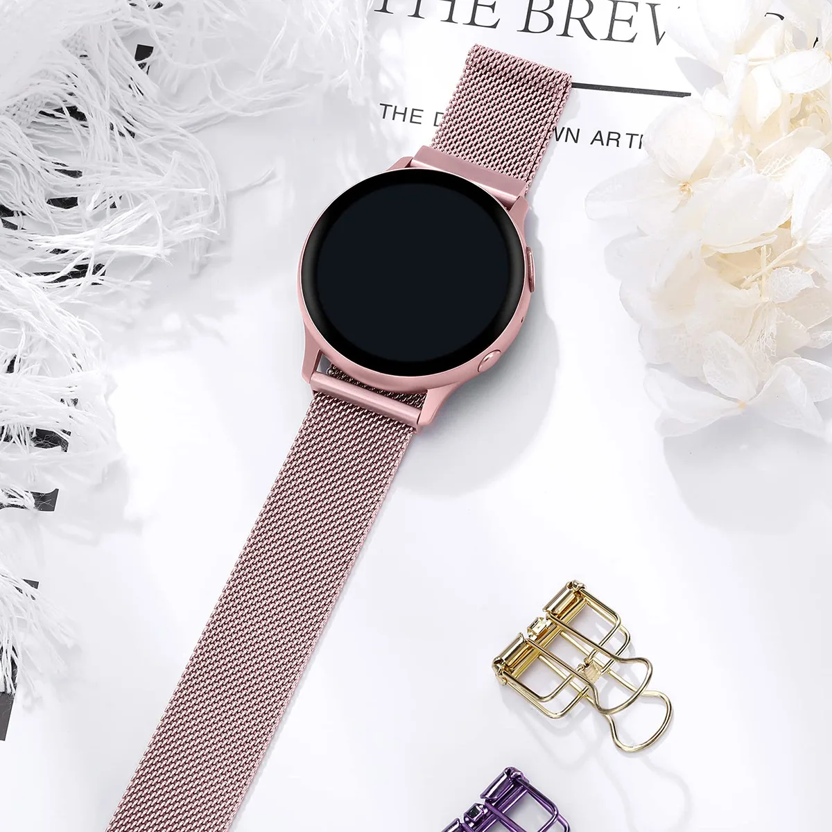 Металлический сетчатый ремешок 20 мм 22 мм для Samsung Galaxy Watch 7/6/5/4 40 44 мм, миланский ремешок-петля для часов HUAWEI GT2/2e/Pro/Amazfit GTR