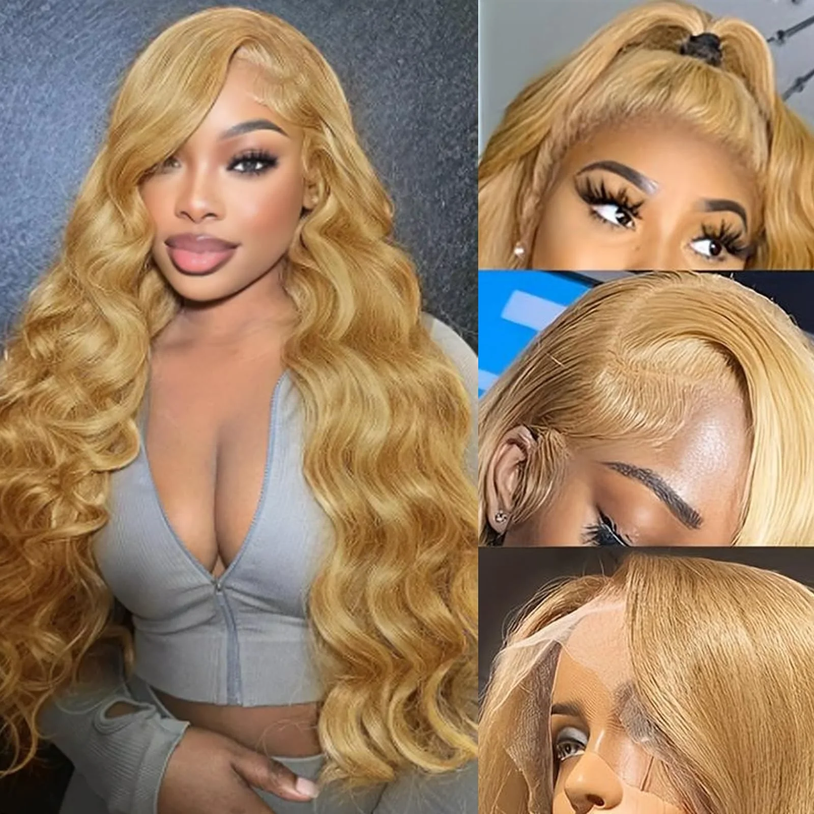 13x4 Colored Wigs Human Hair for Women Honey Blonde Wig Human Hair Body Wave 13x6 HD Lace Frontal Wig Human Hair Clearance Sale