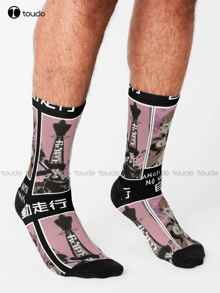 Akudama Drive ''Angel With No Wings'' Socks Tall Socks For Women Personalized Custom 360° Digital Print Gift Harajuku Colorful