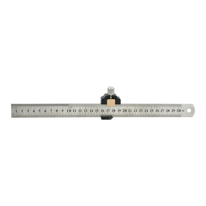 652F precisions Steel Scale Locator Block Easy To Read Steel Measuring Guide for Consistent Measurements In Furniture Making