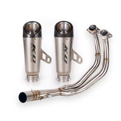 For Yamaha MT-07 FZ07 2014-2024 R7 2021-2025 Exhaust System Slip On Muffler Tail Pipe Front Link Tube Stainless Steel DB Killer