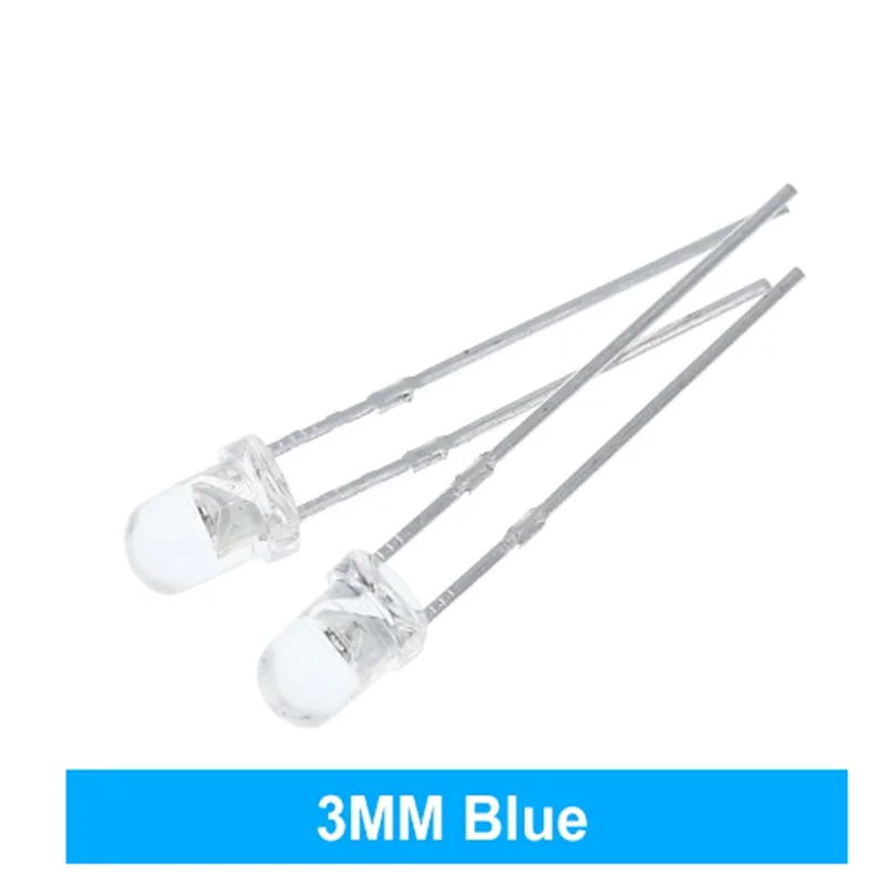 100 Uds. Cuentas de lámpara LED de montaje en superficie con cabeza redonda sin bordes de 3mm, cuentas de luz rojas, amarillas, verdes, azules y blancas y verdes