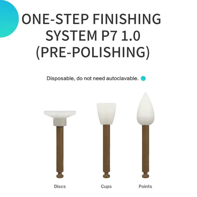 40Pc Dental Composite Polisher For Finishing and Polishing 3 Shapes Finisher Cups Points Discs RA Shank Dentist 1-Step Finishing